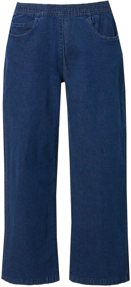 Ulla Popken - Dames - Marlene-jeans Mary wijd 5-pocketmodel - Donkerblauw denim - Maat 68