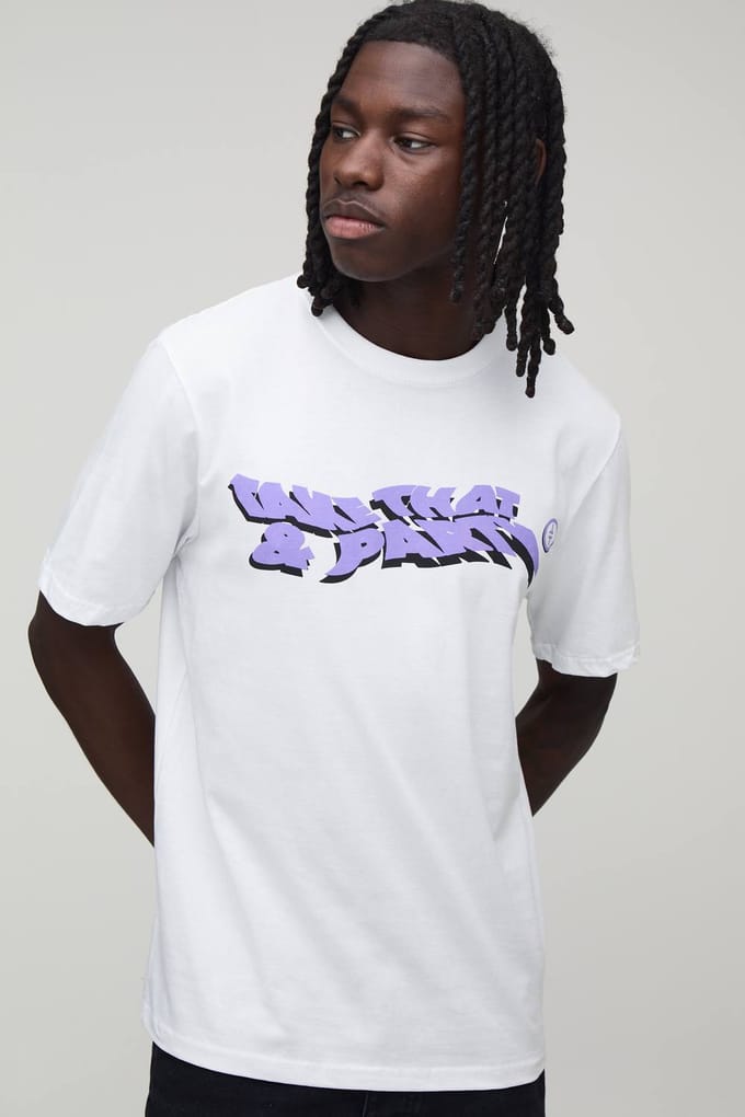 Regular Gelicentieerd Take That Print T-shirt | White | Size Small