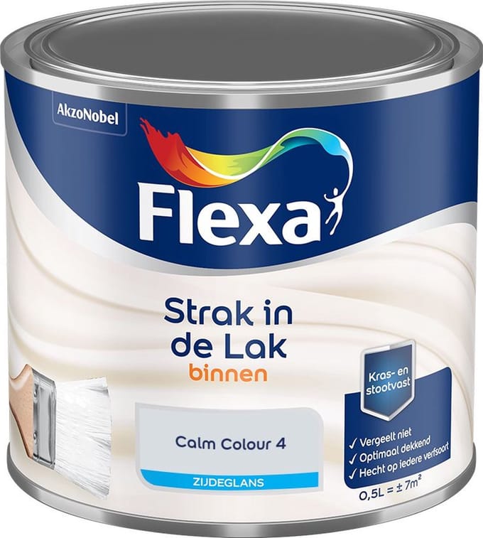 Flexa - Strak In De Lak Binnenlak Zijdeglans - Calm Colour 4 - Mengverf - 500 Ml