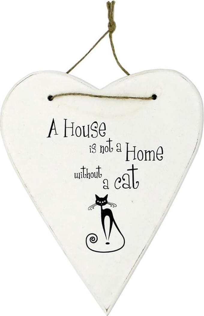 Lavandoux - Harten Tekstbord - 20x25 cm - Katten Wandbord