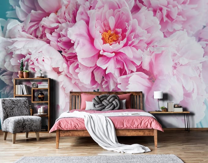 Fotobehang - Bloem - Roze - Groot - Vliesbehang - (368 x 254 cm)