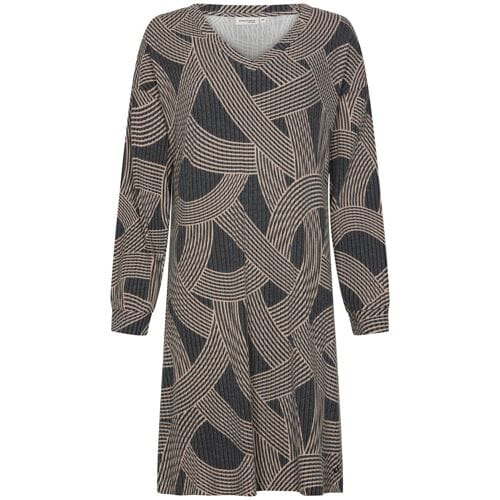 Pastunette Premium - Nachthemd - Balance - Viscose/Polyester - Zwart/Beige - Maat 48