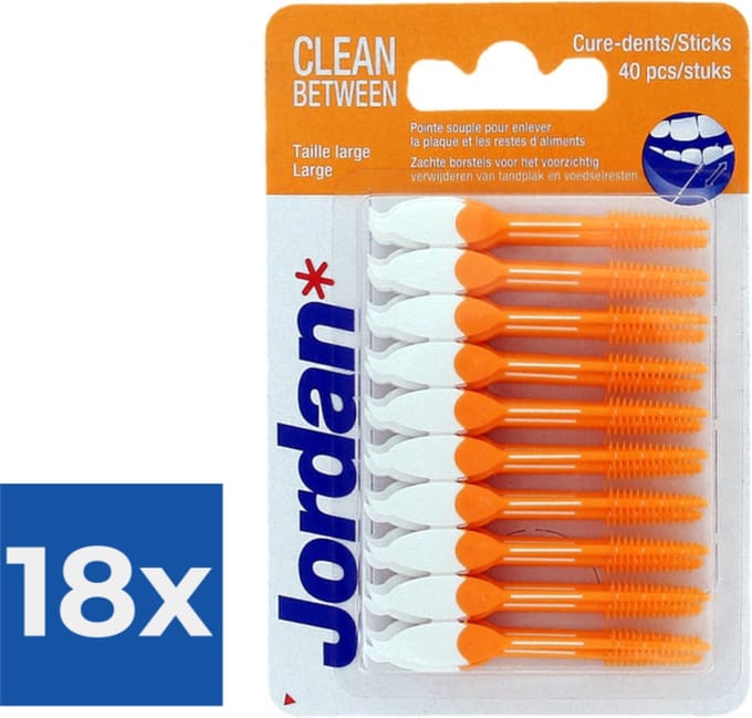 Jordan Tandenstokers - Clean Between Sticks Large - Voordeelverpakking 18 stuks