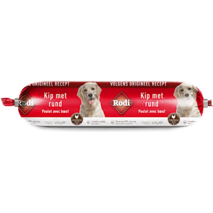6x400g Kip & Rund Worst Rodi Hondensnacks