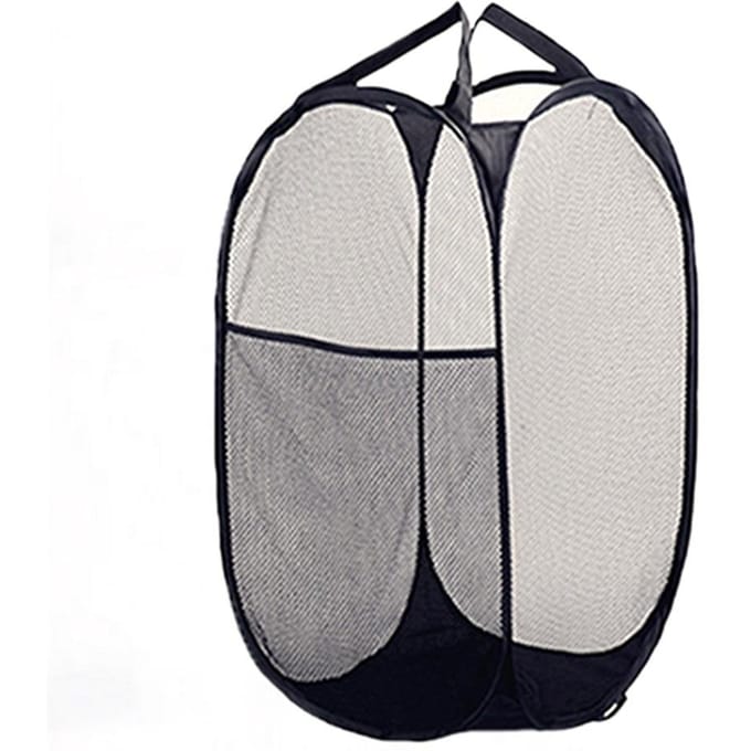 Wasmand met grote capaciteit Polyester gaas Opvouwbaar Op Wassen Wasmand Zak zwart