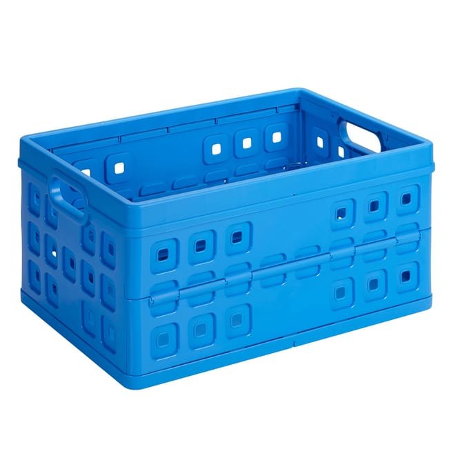Sunware Square vouwkrat, inhoud 46 liter, met open handgreep, blauw
