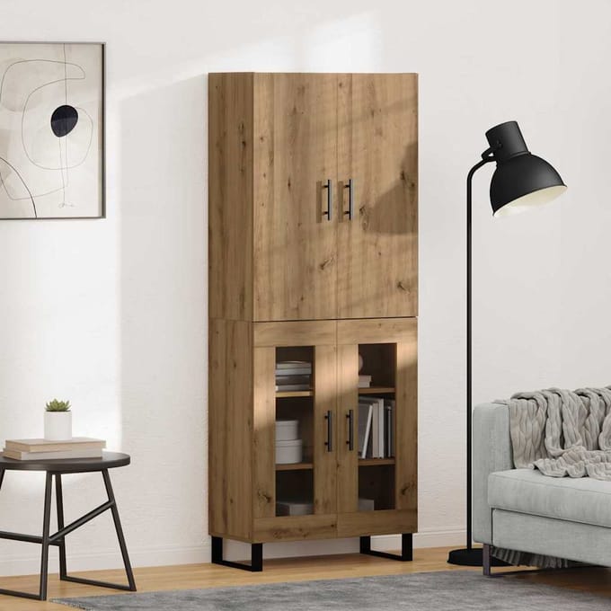 vidaXL - Highboard - 2 - st - Artisan - Eiken - 69,5 - x - 34 - x - 180 - cm