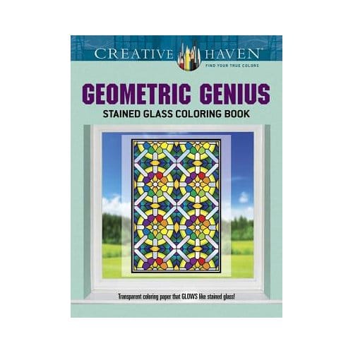 Creative Haven Geometric Genius Stained Glass Coloring Book - Henry Shaw