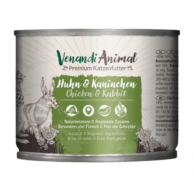 Venandi Animal 6 x 200 g - Kip & Konijn