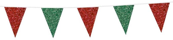 Wefiesta - Vlaggenlijn Glitter Rood/Groen (6 mtr)