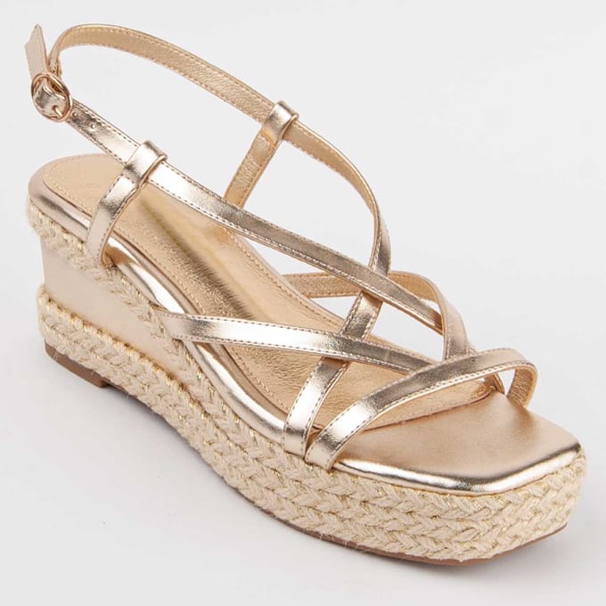 Sandale compensée pour femme. Montevita Salia5 102970 36 or