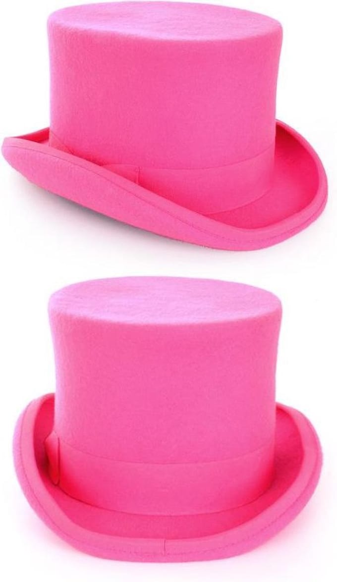Tophat wolvilt roze met elastische band 56/58