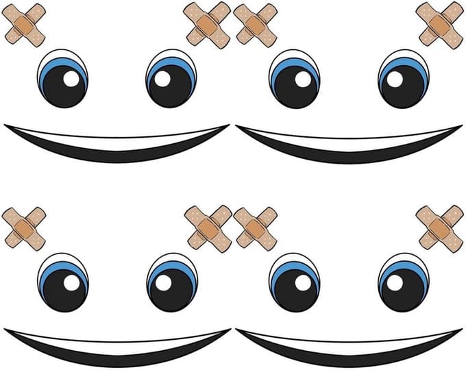 4 Set Decoratieve Ogen en Gezicht Stickers voor Robotstofzuiger Robotmaaier en Dweilrobot