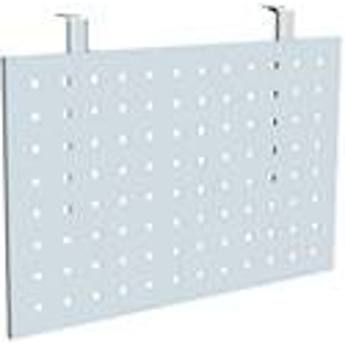 Bureautafel frontpaneel, geschikt voor bureautafels met B 800 mm, geperforeerd paneel, aluminium zilver