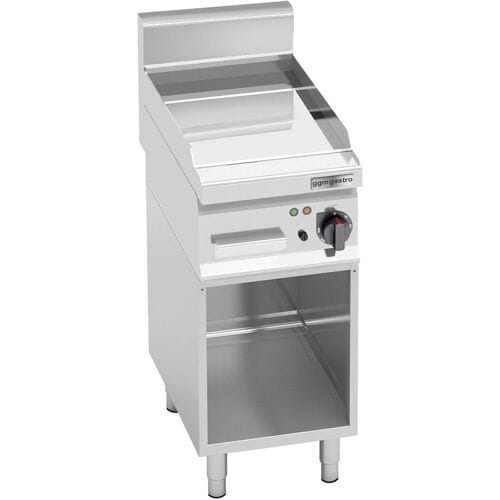 GGM Gastro Elektrische bakplaat - hardverchroomde plaat - 4kW - Glad - Bakoppervlak: 296x430mm - met onderstel zilver