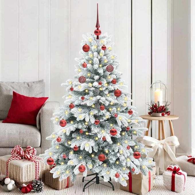 vidaXL - Kunstkerstboom - met - 150 - LED - met - standaard - Wit - 150 - cm - PE - en - PVC