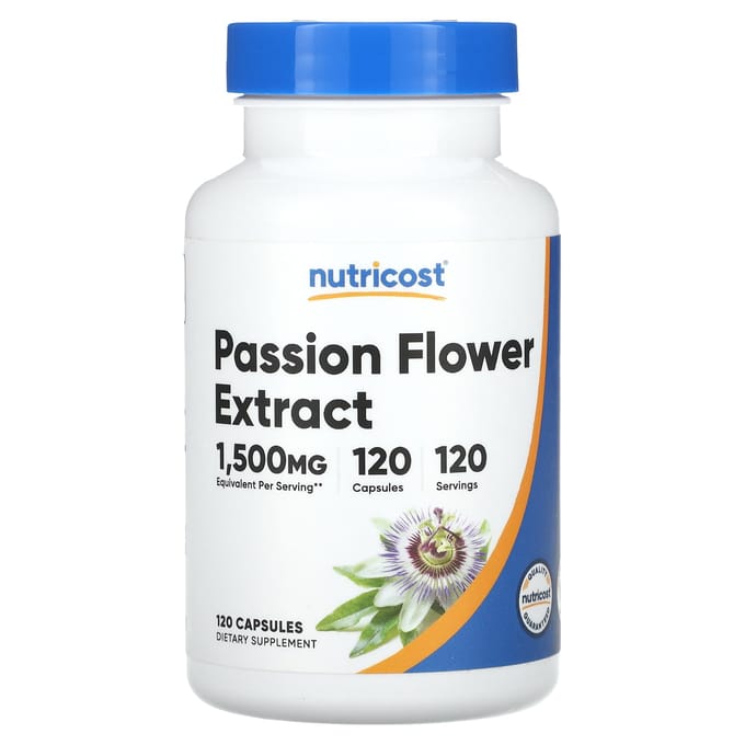 Nutricost, Passiebloem Extract, 1.500 mg, 120 Capsules