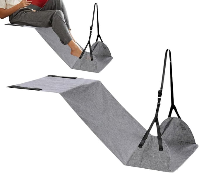 Voetenhangmat - Beensteun - Reiscomfort - Verstelbaar - 100 x 45 cm - Zwart