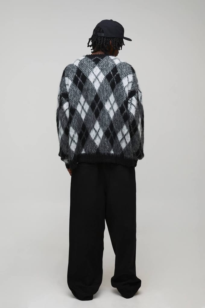 Hoge Balloon Fit Half & Half Tailleband Gewassen Twill Broek | Black | Size Medium