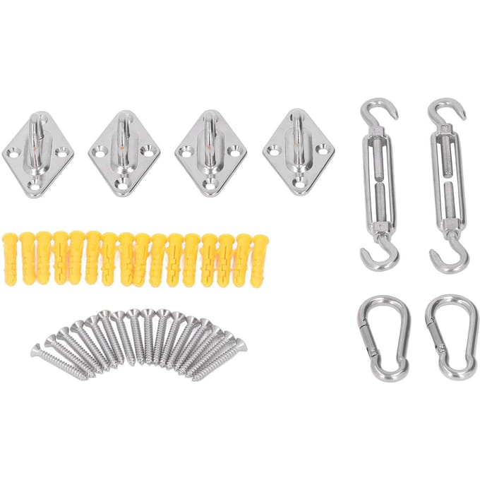 Zonnescherm Zeil Hardware Kit Luifel Installatie Gespenset voor Rechthoekig en Vierkant Zonnescherm 5mm white