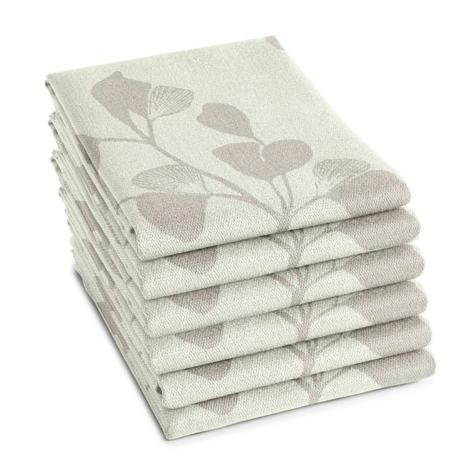 DDDDD - 6x Theedoek - Kenchi - 60x65 cm - Cream - 6 stuks