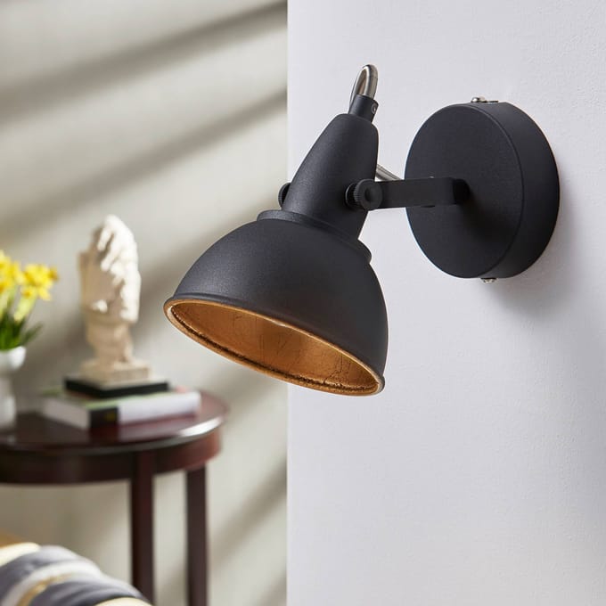 Lindby - buitenspot - 1licht - metaal - H: 14.5 cm - E14 - zwart, goud