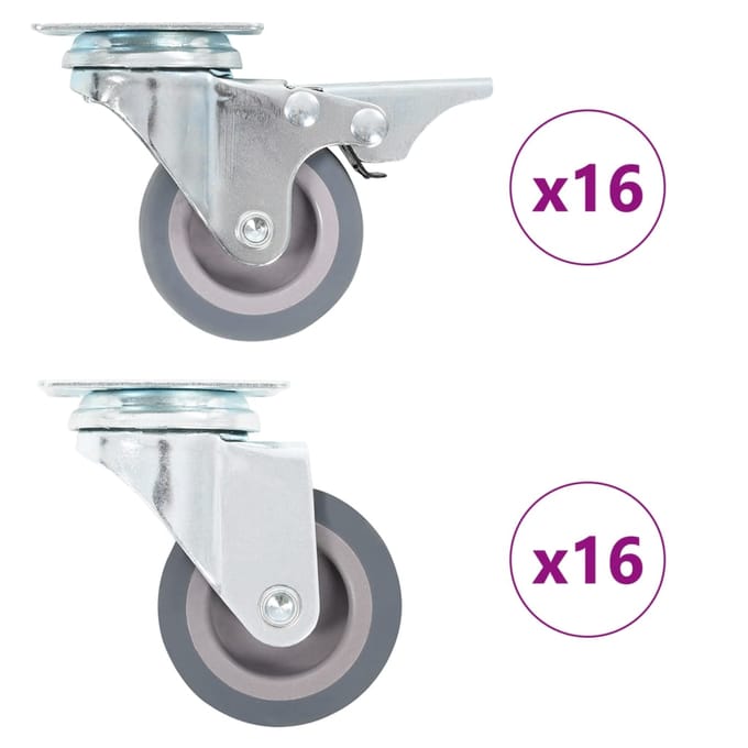 vidaXL - 32 - st - Zwenkwielen - 50 - mm
