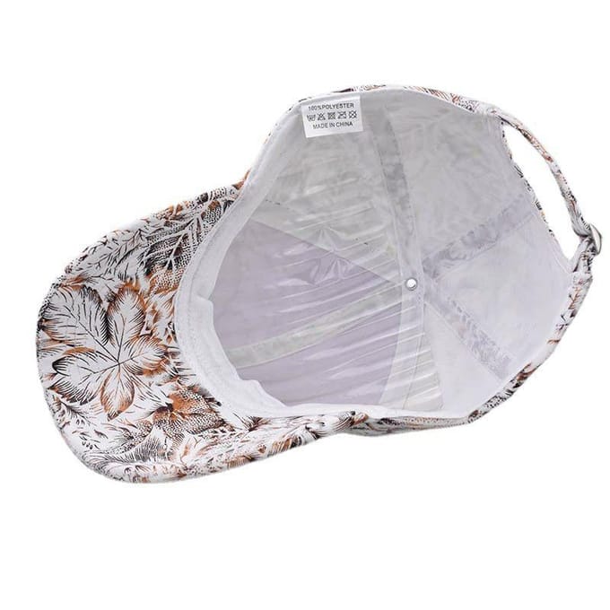 Casquette de baseball à imprimé feuilles, casquette bec de canard, chapeau de soleil neutre pour l'extérieur Adjustable black