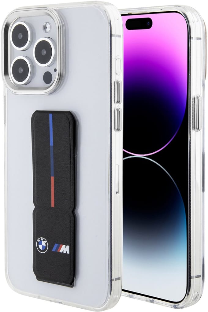 BMW Back Cover - Transparant - Apple iPhone 15 Pro Max - Gripstand - Minimalistisch design