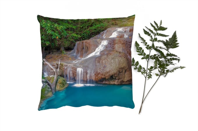 Sierkussens - Kussentjes Woonkamer - 60x60 cm - Waterval - Rots - Landschap