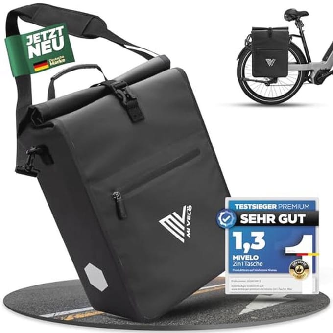 2-in-1 Fietstas voor Bagagedrager - 100% Waterdicht, 25L