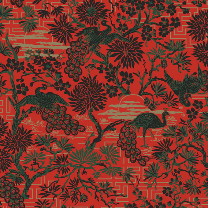 Duro Vliesbehang 095-08 - Gammalsvenska Papper - Hotel Chique Rood - 53cm x 10.05m