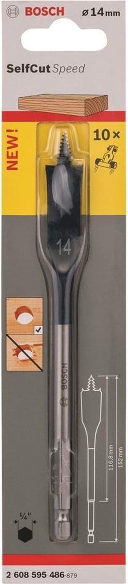 Bosch - Speedborenset Self Cut Speed, zeskant 14 x 152 mm