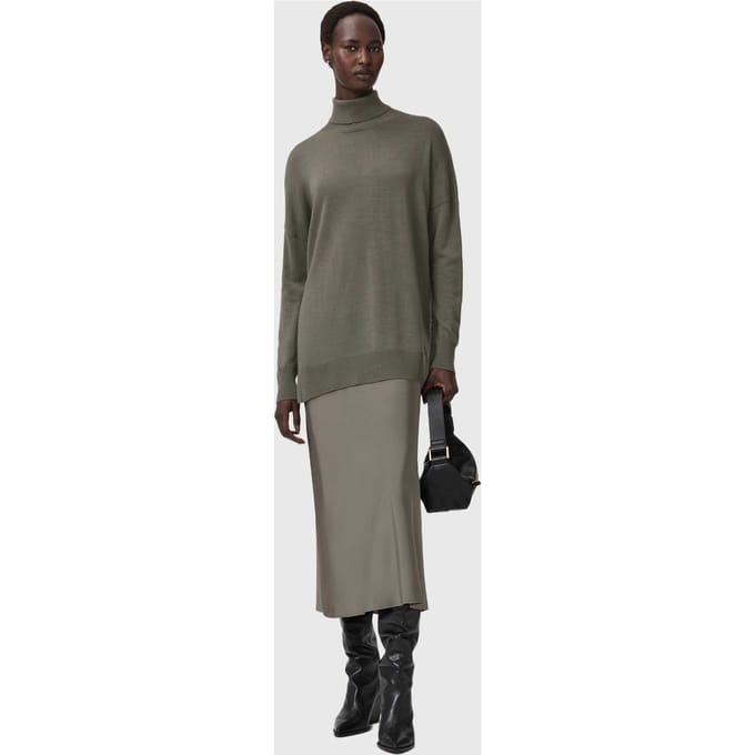 AllSaints Juno Dress Light Khaki Taglia: S | Abiti Midi Outlet | Donna | Marrone