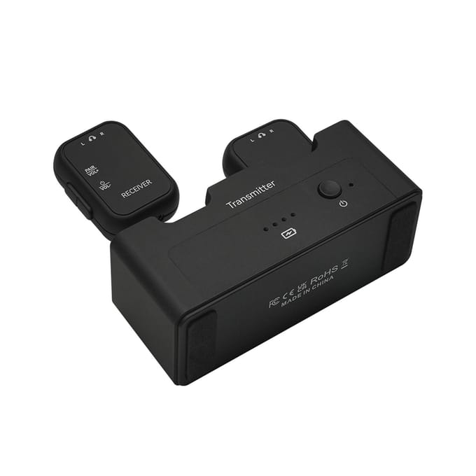M-VAVE 2.4GHz Draadloos Oortelefoon Monitor Transmissiesysteem Oplaadbaar 1 Zender en 2 black