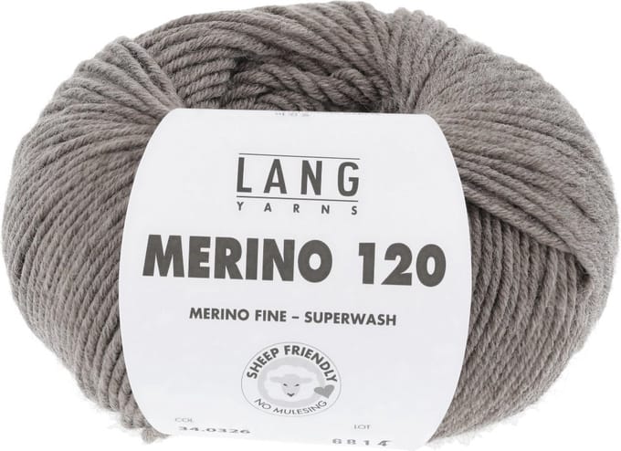 Lang Yarns Merino 120 - 326 taupe mix - Merinowol Garen