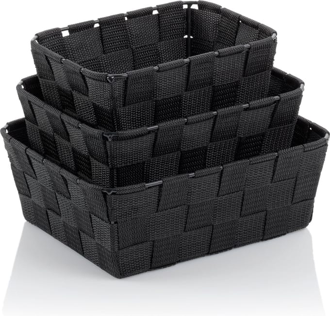 Alvaro Mand Set van 3 Stuks - Zwart - Kela
