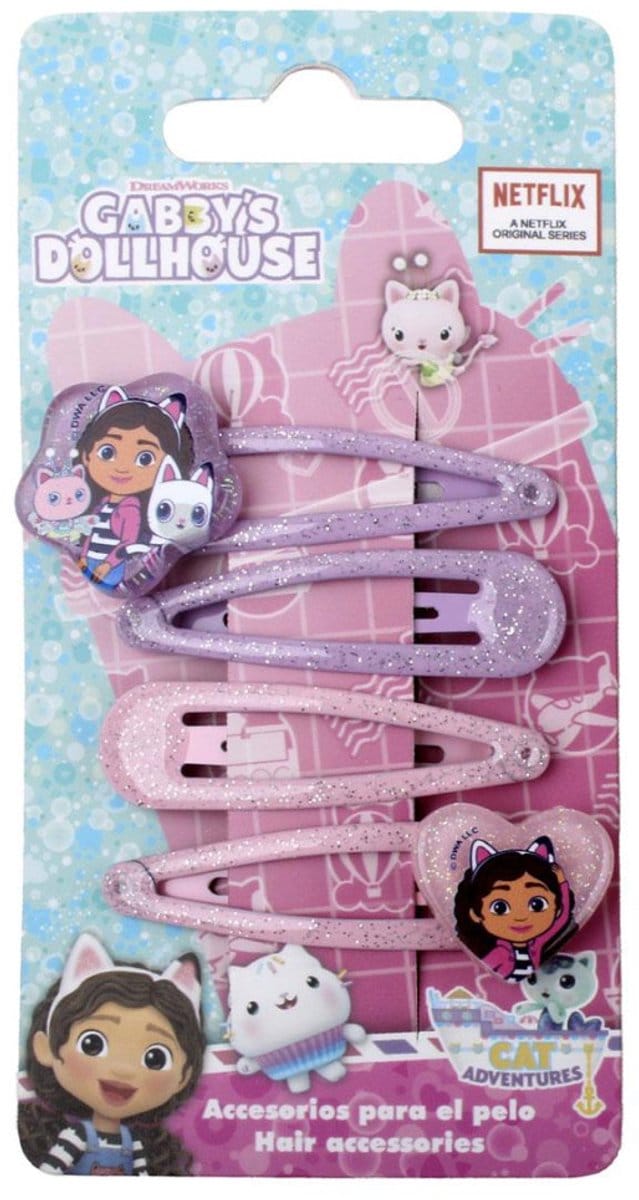 Gabby's Dollhouse Adventures haarclipset 4 delen