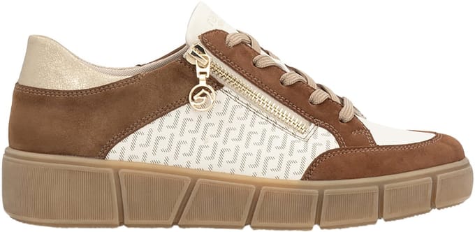 Lage sneakers van microstretch-leer