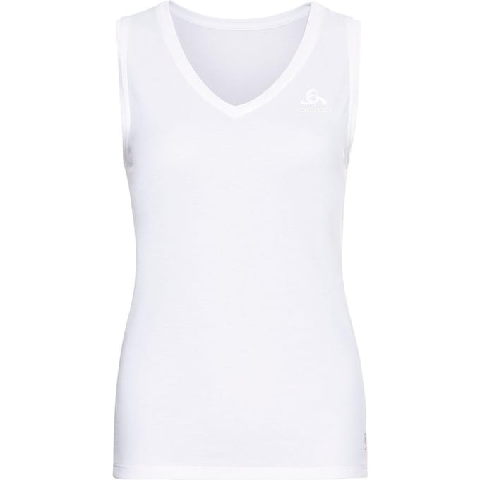 ODLO - Maat XS - BL TOP V-neck Singlet ACTIVE F-DRY LIGHT - white - Vrouwen