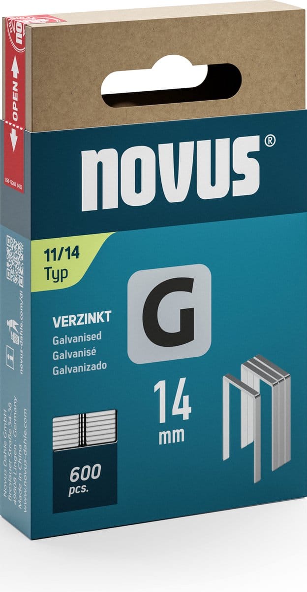 Novus Tools 042-0799 Nieten met plat draad Type 11 600 stuk(s) Afm. (l x b) 14 mm x 10.6 mm