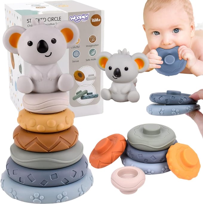 Woopie Baby Koala 2-in-1 educatieve piramide-bijtringset - UNI