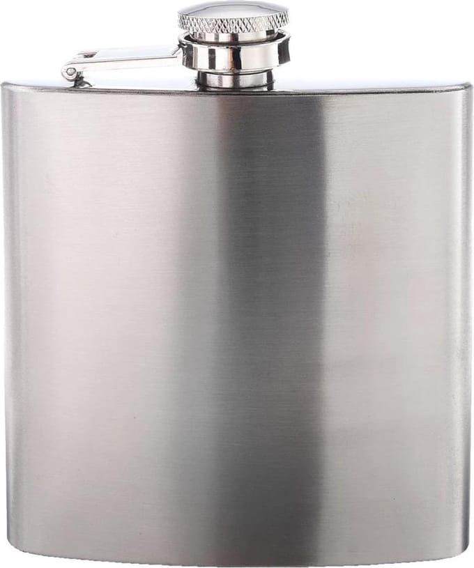 LOUZIR Premium RVS Heupfles met Schroefdop - 200 ml - 12x9cm