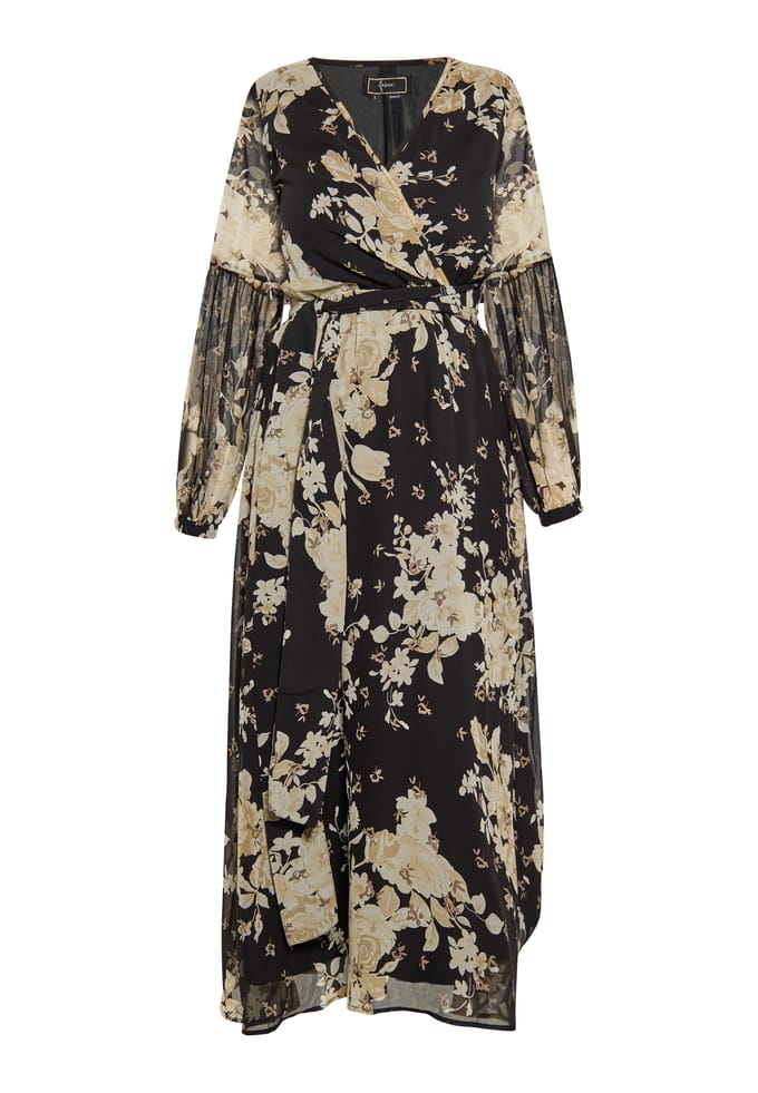 Faina Jurk Dames zwarte bloem