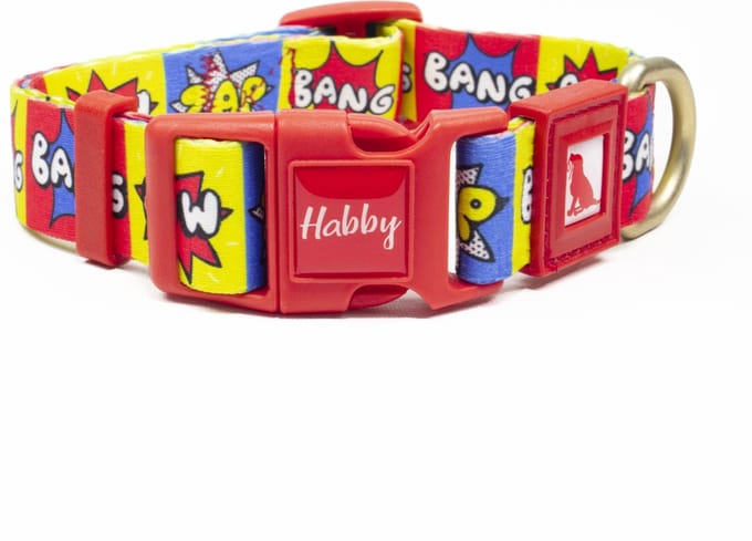 Luxe Halsband voor Honden-Verstelbaar 27 Cm-39 Cm x 2,5 Cm-Pop Art