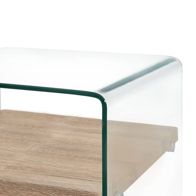 vidaXL - Salontafel - 50x50x45 - cm - gehard - glas - transparant