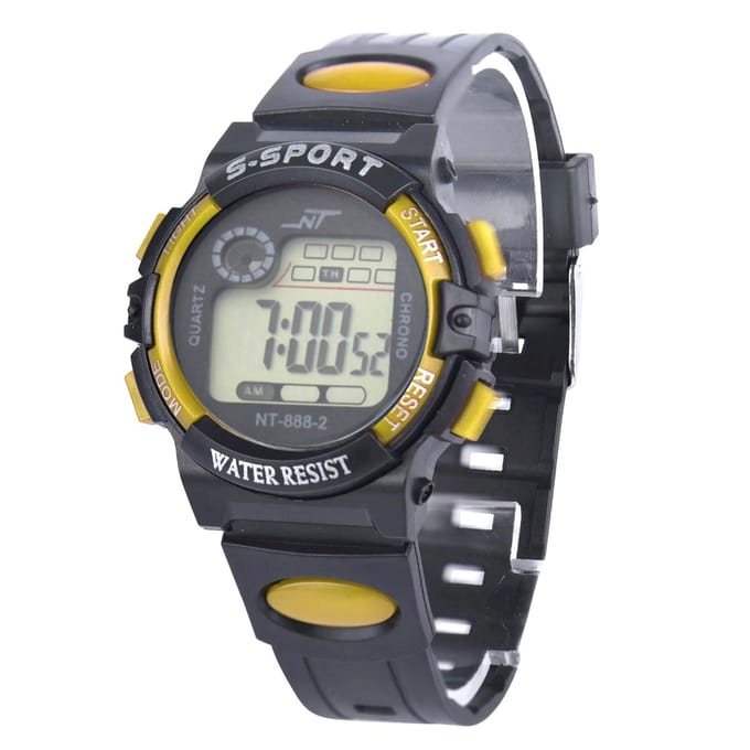 Fako Bijoux® - Kinderhorloge - LCD Sport Mini - Geel