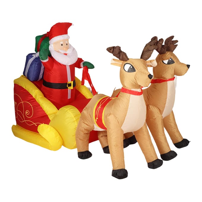 Opblaasbare Kerstmanslee Decoratie Polyester Lichtgevend met Krachtige Ventilator Kerstman en
