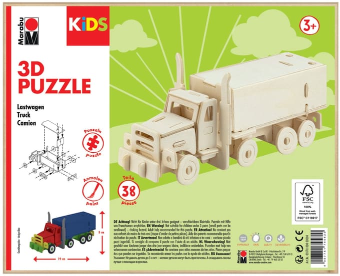 Marabu 0317000000004 puzzel 3D-puzzel 38 stuk(s) Voertuigen