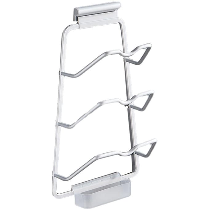 Pannendekselhouder Boorvrij Wandmontage Ruimtebesparend Aluminium Handpolijsten Roestvrij voor white